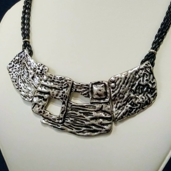 Silver Tone Statement Necklace - Picture 2 of 5